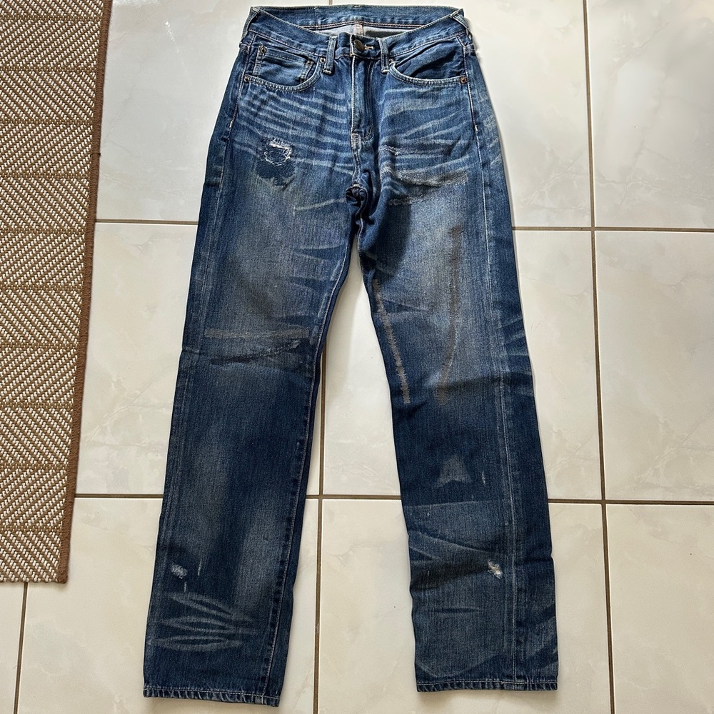 Japanese selvedge denim w sashiko stitching